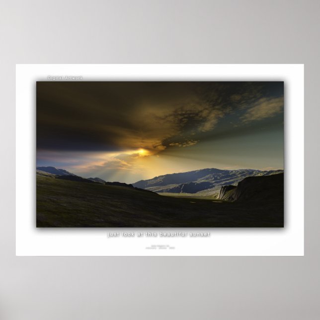 Affiche regardez juste ce beau coucher de soleil (Devant)