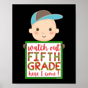 Affiche REGARDEZ LA CINQUIÈME GRADE ICI JE VIENS drôle mig
