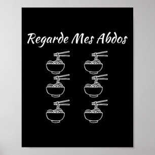Affiche Regardez Mon Abs Humour Bodybuilding Funny Noodles