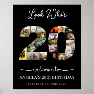 Affiche regardez qui a 20 ans aujourd'hui photos d'anniver