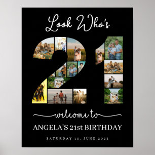Affiche regardez qui a 21 heureux 21e anniversaire photos