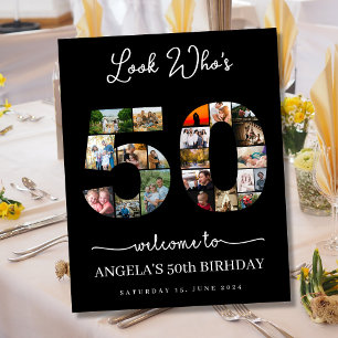 Affiche regardez qui a 50 ans anniversaire photo collage