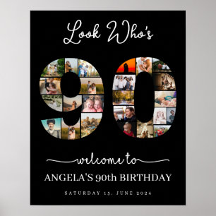 Affiche Regardez qui est 90 personnalisable Photo Collage