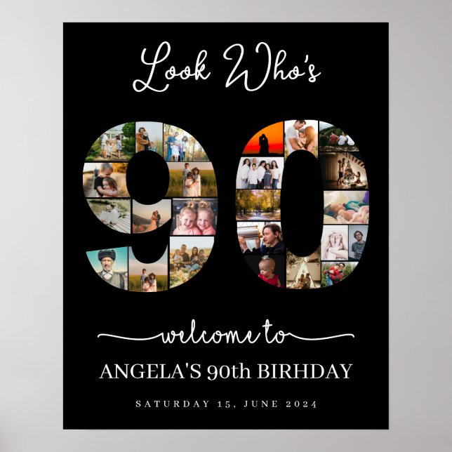 Affiche Regardez qui est 90 personnalisable Photo Collage  (Devant)