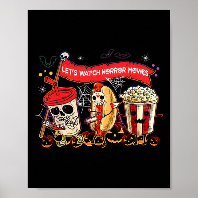 Affiche Regardons les films d'horreur Halloween Fun Ghost  (Devant)