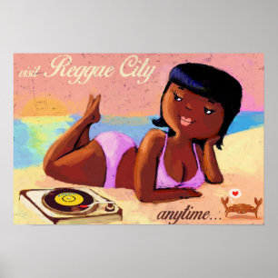 Affiche Reggae City Gal sur la plage