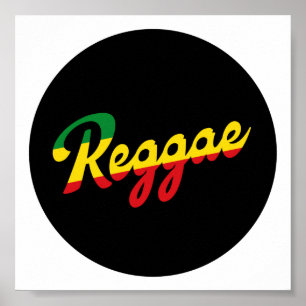 Affiche Reggae Musique avec couleurs du drapeau reggae