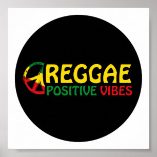 Affiche Reggae Musique avec des vibes positives et drapeau