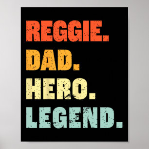 Affiche Reggie Papa Hero Legend Personnalisé Nom Fa