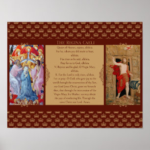 Affiche Regina Caeli avec Christ et Marie
