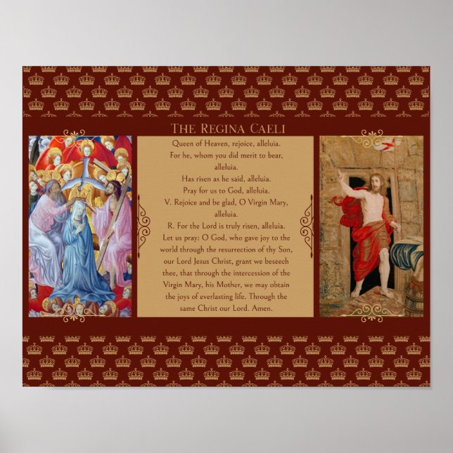 Affiche Regina Caeli avec Christ et Marie (Devant)