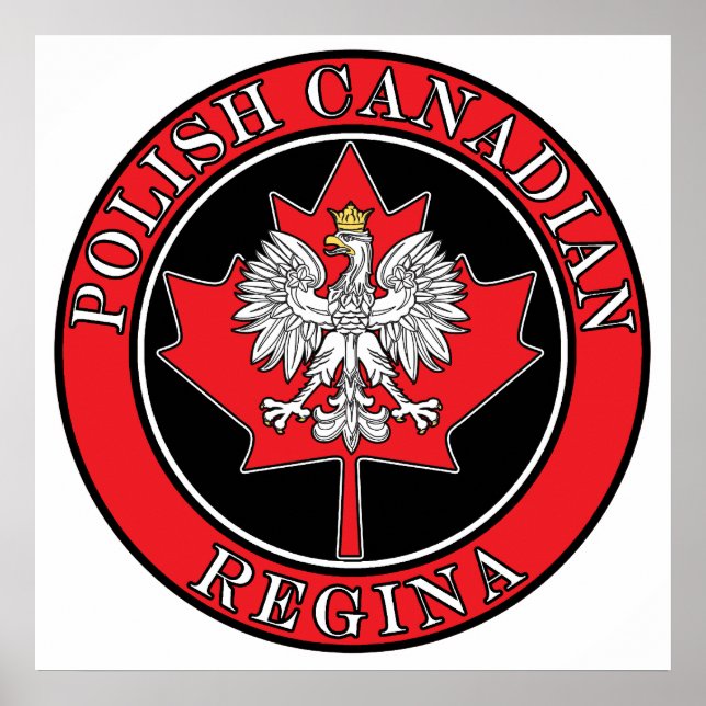Affiche Regina Feuille canadienne polonaise ronde (Devant)