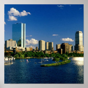 Affiche Région arrière de baie de Boston