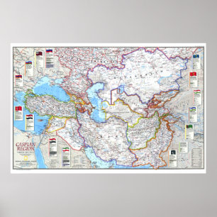 Affiche " Région Caspienne : 1999 Pays Caspiens MAP ...