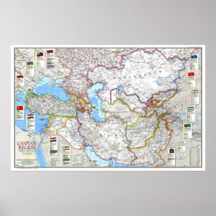 Affiche " Région de la Caspienne : 1999 - Carte promise et