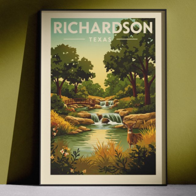 Affiche Région de Richardson Texas vintage (Créateur téléchargé)