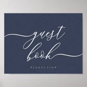 Affiche Registre des invités simple Navy