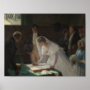 Affiche Registre des Mariages par Edmund Leighton - affich