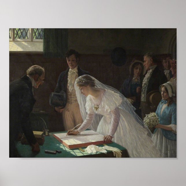 Affiche Registre des Mariages par Edmund Leighton - affich (Devant)
