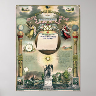 Affiche Registre maçonnique 1876