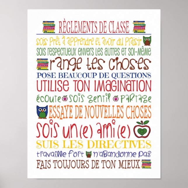 Affiche Réglages de Classe (Devant)