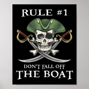 Affiche Règle #1 Ne Pas Tomber De La Fête Pirate De Croisi