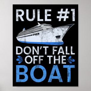 Affiche Règle #1 Ne Pas Tomber Du Bateau Famille De Croisi