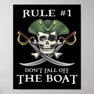 Affiche Règle #1 Ne tombez pas de la partie pirate de croi