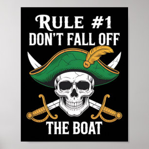 Affiche Règle #1 Ne Tombez Pas Du Bateau Croisière Fête Pi