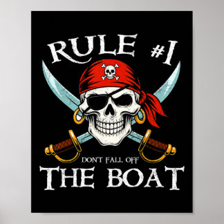 Affiche Règle #1 Ne Tombez Pas Du Bateau Croisière Pirate 