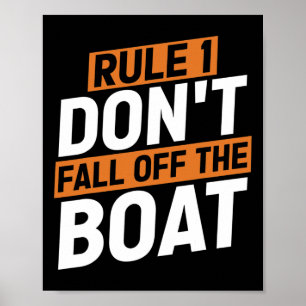 Affiche Règle 1 Ne tombez pas hors du bateau Funny Ship Cr