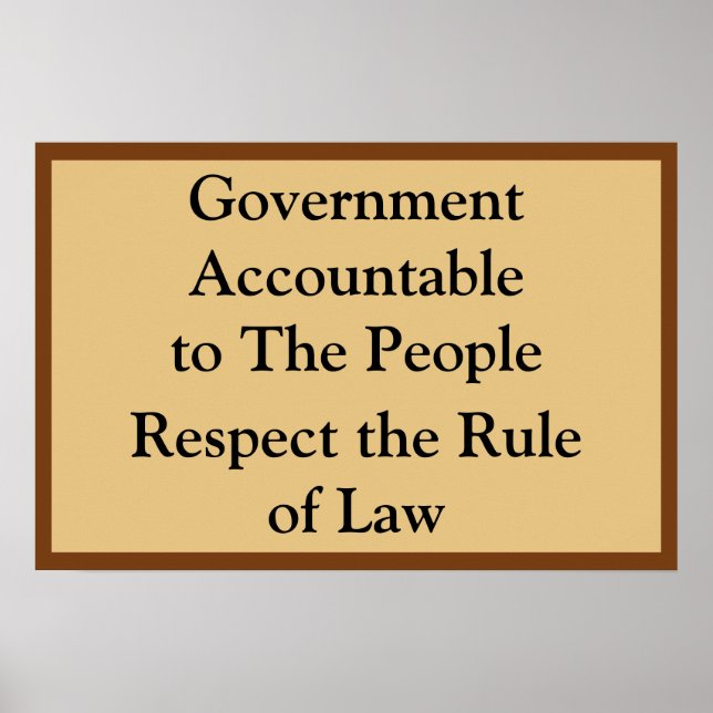 Affiche Règle de droit responsable du gouvernement (Devant)