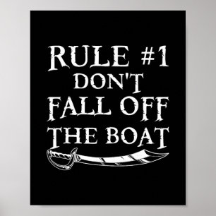 Affiche Règle drôle #1 Ne tombez pas du bateau Croisière P