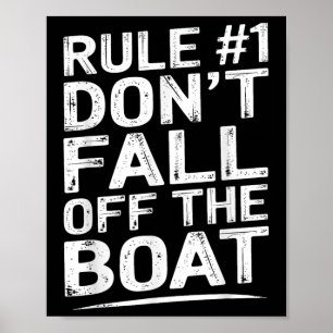 Affiche Règle drôle numéro 1 Ne tombez pas du bateau de cr