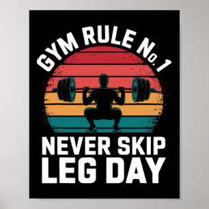 Affiche Règle Gym No1 Ne Jamais Sauter Jour Jour Jour Jour