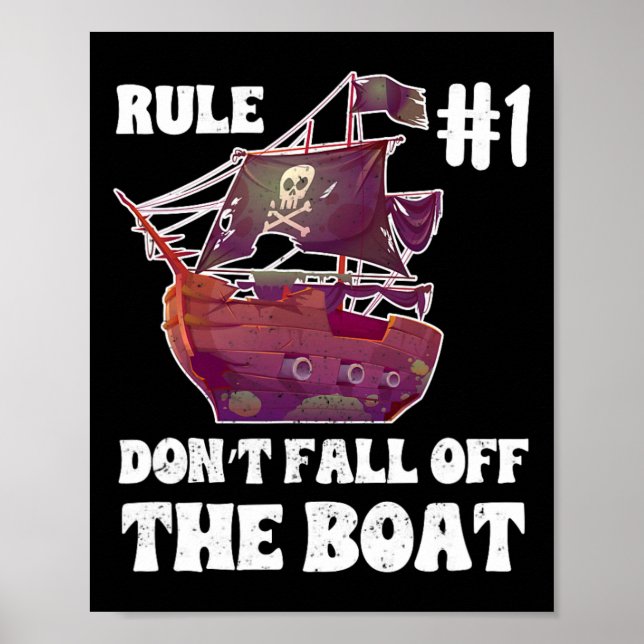 Affiche Règle numéro 1 Ne tombez pas du fond pirate de dém (Devant)