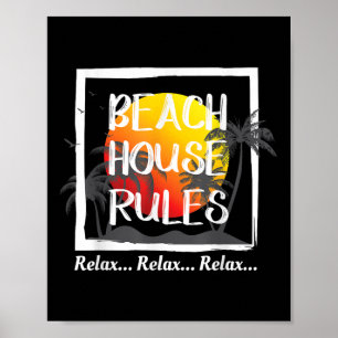 Affiche Règlement De Maison De Plage Vacances Été T T T T