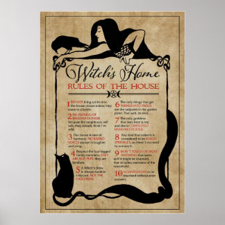 Affiche Règlement intérieur de la sorcière