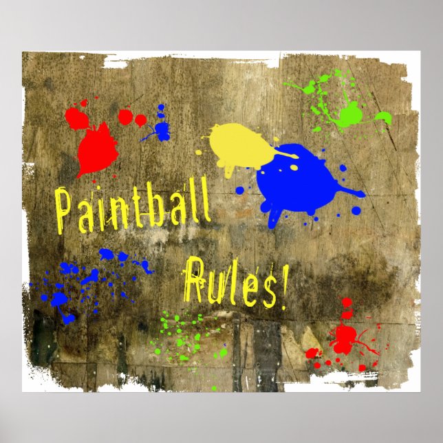 Affiche Règles de bal de peinture sur un mur de grunge (Devant)