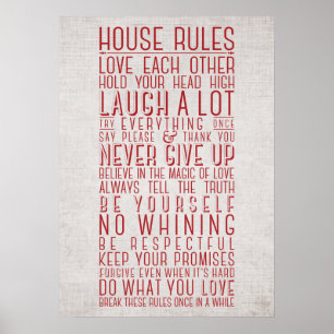 Affiche Règles de Chambre