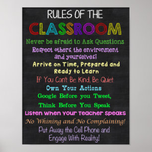 Affiche Règles de classe, Cadeau de l'enseignant, Cadeau é