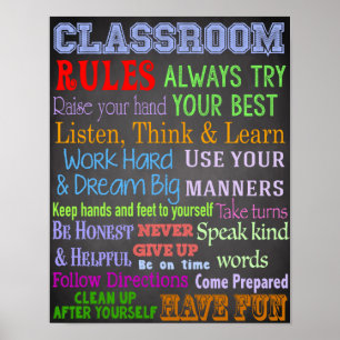 Affiche Règles de classe, Cadeau de l'enseignant, Cadeau é