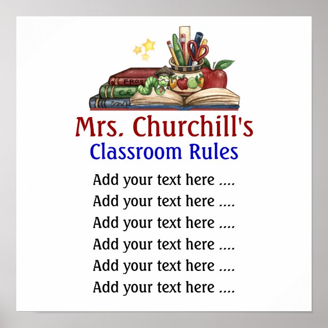 Affiche Règles de classe de l'enseignant de l'école Lg. pa (Devant)