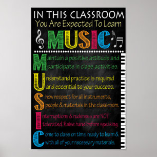 Affiche Règles de classe de musique Imprimable