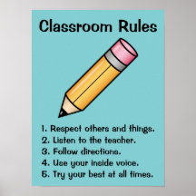 Règles de classe personnalisées au crayon de dessi