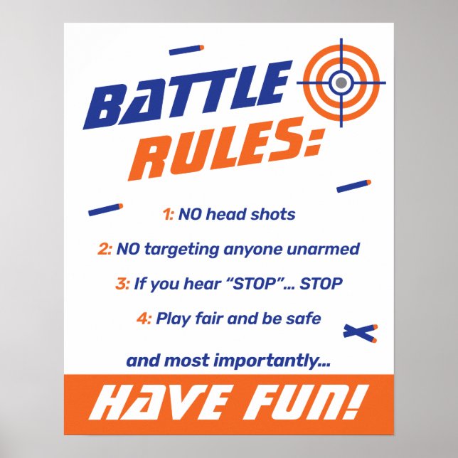 Affiche Règles de combat pour la fête d'anniversaire de la (Devant)