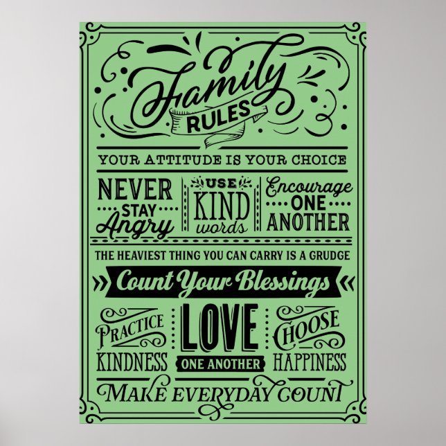 Affiche Règles de famille (Devant)