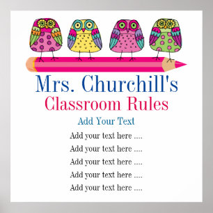 Affiche Règles de la classe de l'enseignant