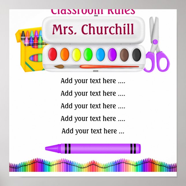 Affiche Règles de la classe de l'enseignant par SRF (Devant)