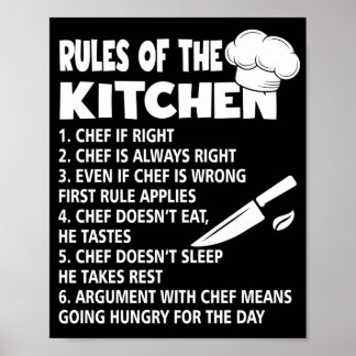 Affiche Règles De La Cuisine Chef Cuisine